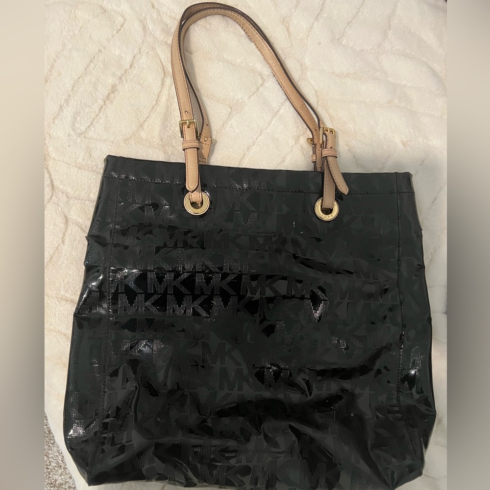 Michael Kors Black and Tan Tote Bag